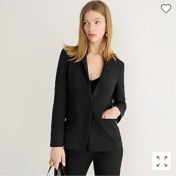 J. Crew Regent Blazer Wool Black Size 2 Feminine & Fitted Popped Collar - Picture 1 of 13